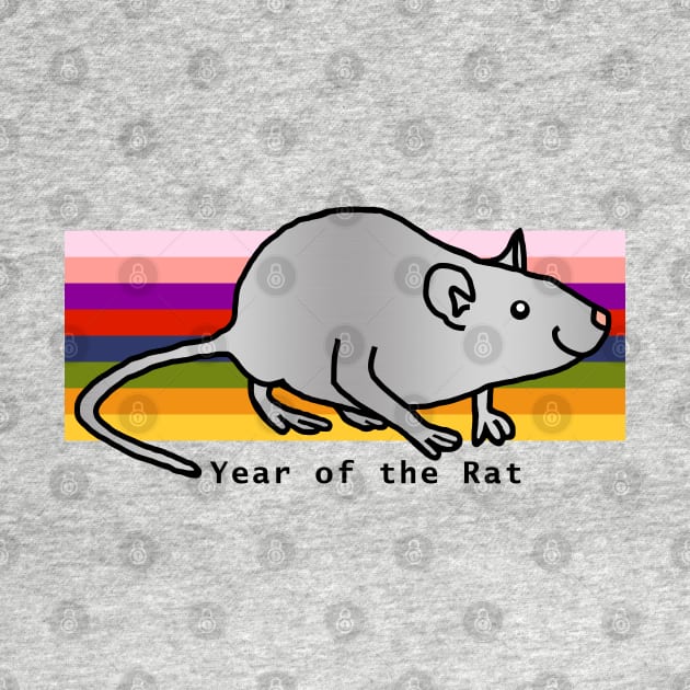 Year of the Rat on a Rainbow by ellenhenryart